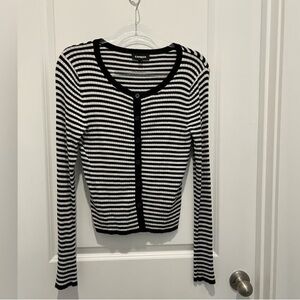 Express Black and White Striped Women's Top